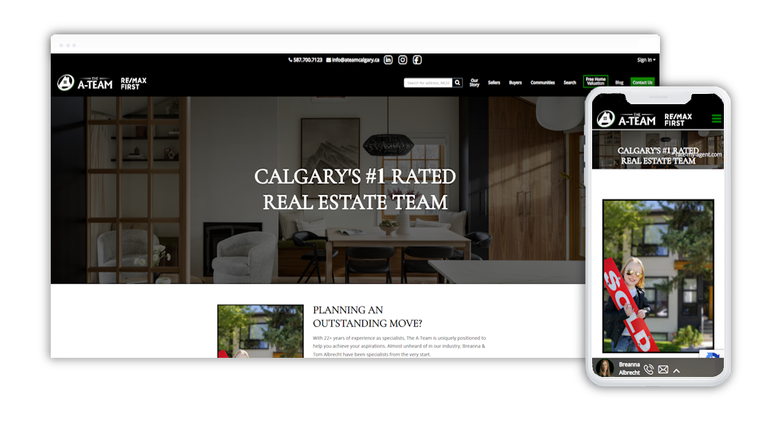 Preview Image of the A-Team Calgary Website.