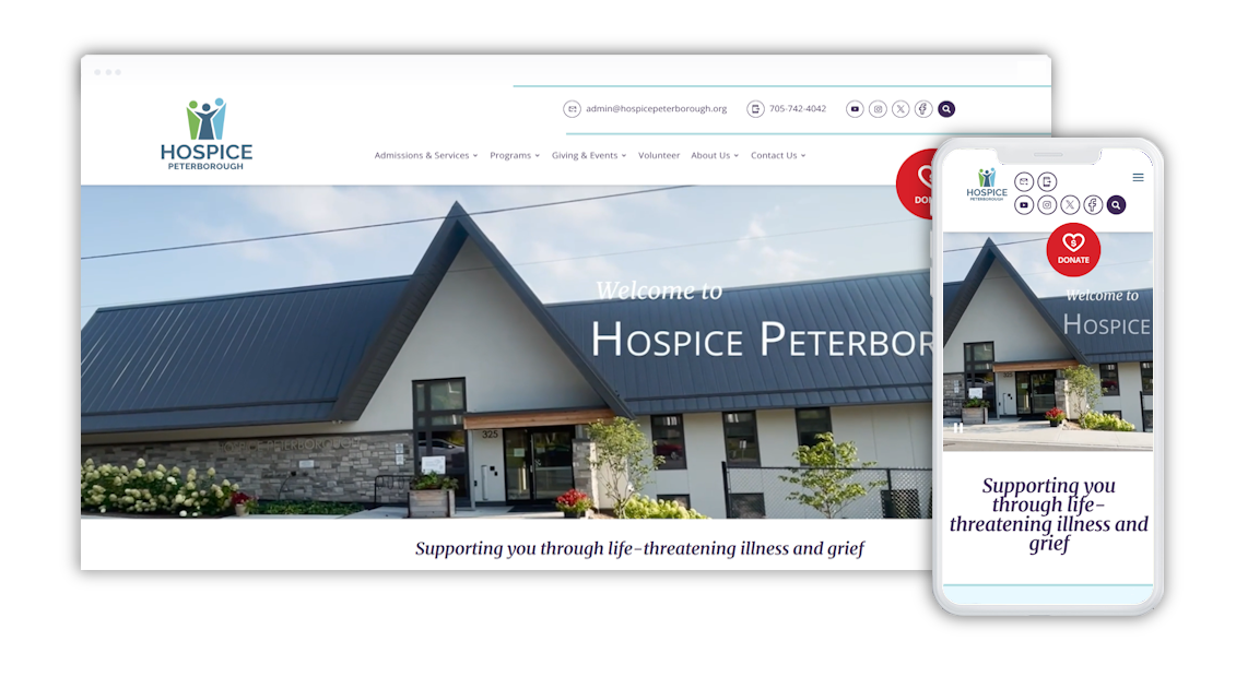 Hospice Peterborough Website design preview.